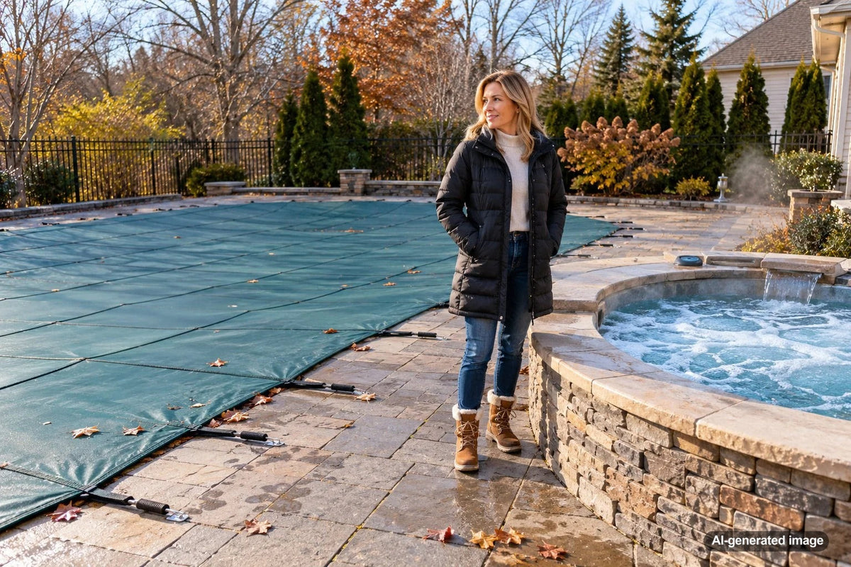 Attached backyard spa remaining open while the swimming pool is closed for winter