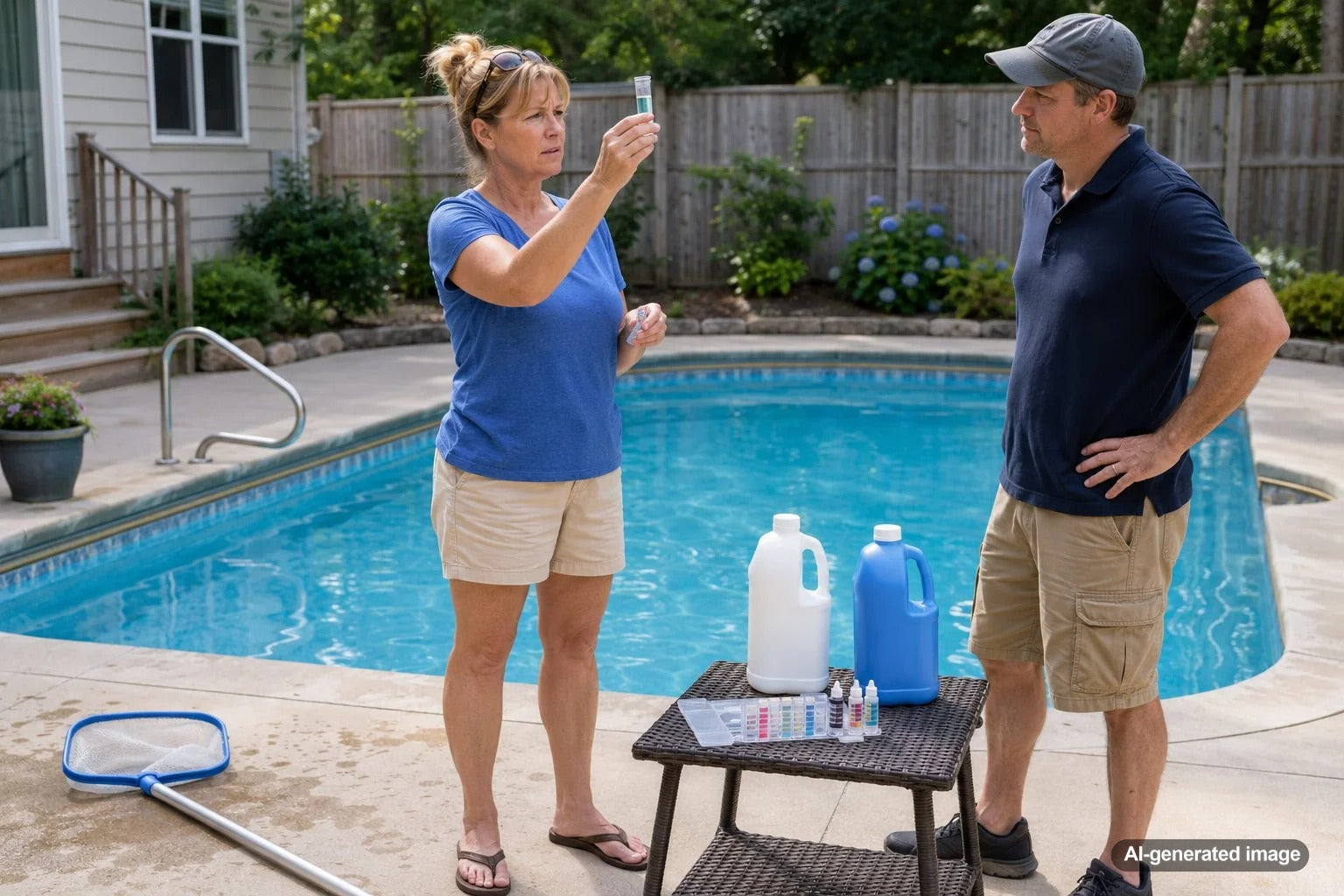 Copper algaecide versus polyquat comparison for swimming pool algae treatment and maintenance