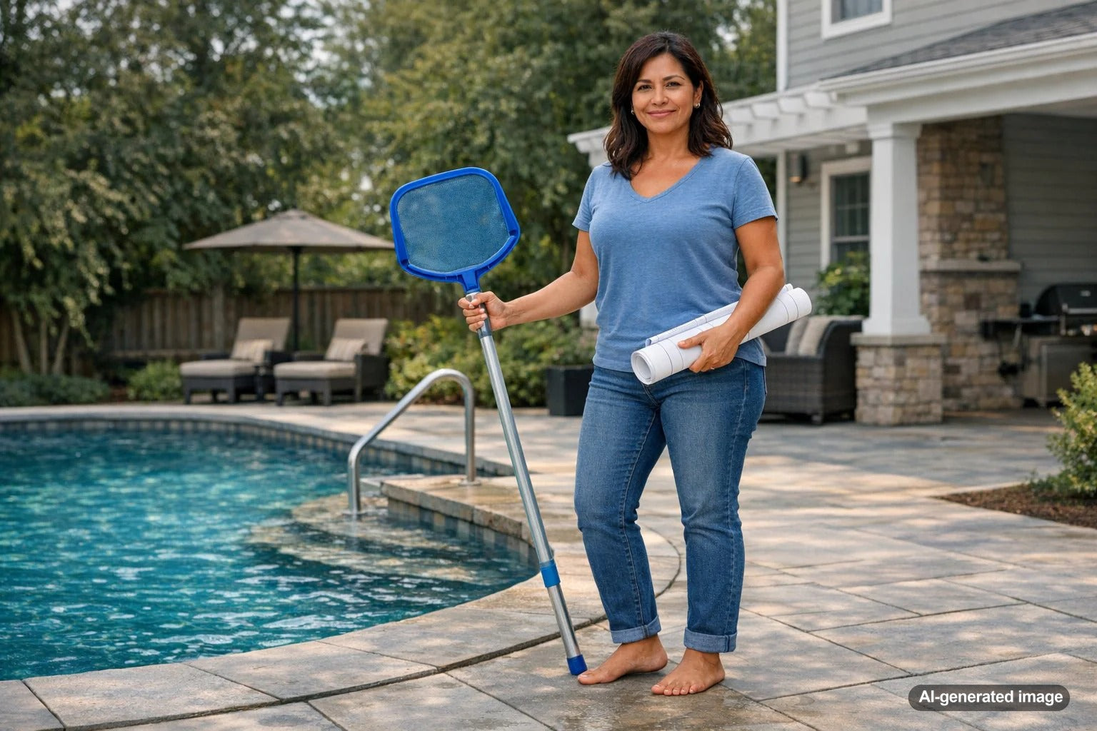Homeowner comparing a backyard pool project with a major home addition