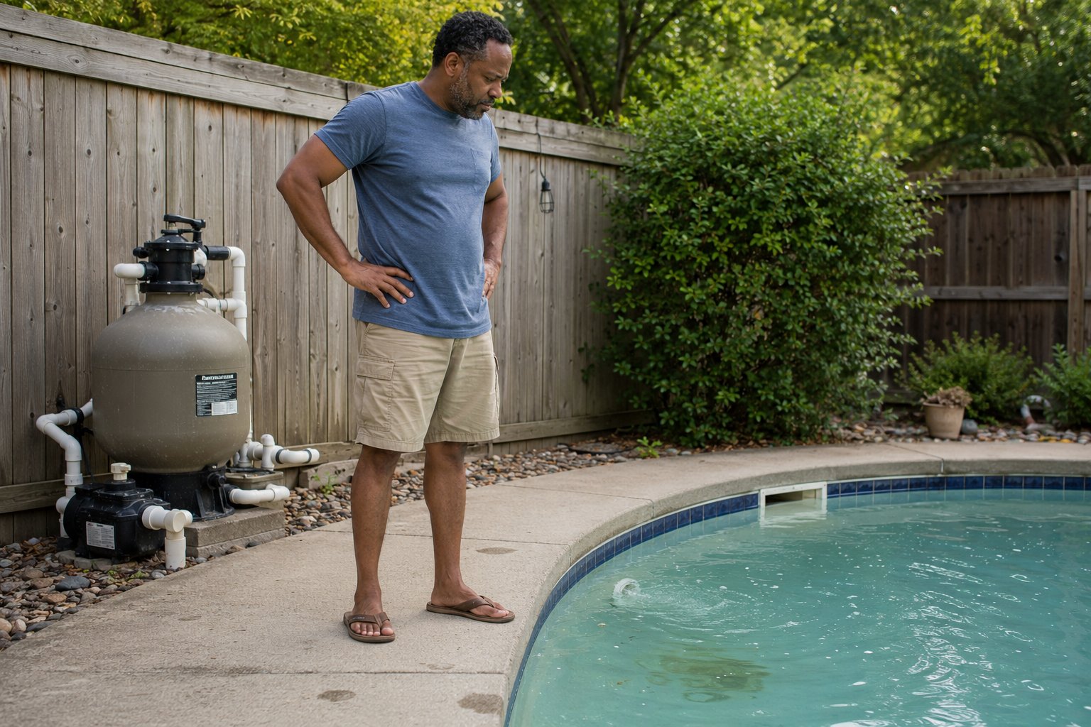Pool sand filter channeling causing cloudy dirty water to return to a swimming pool