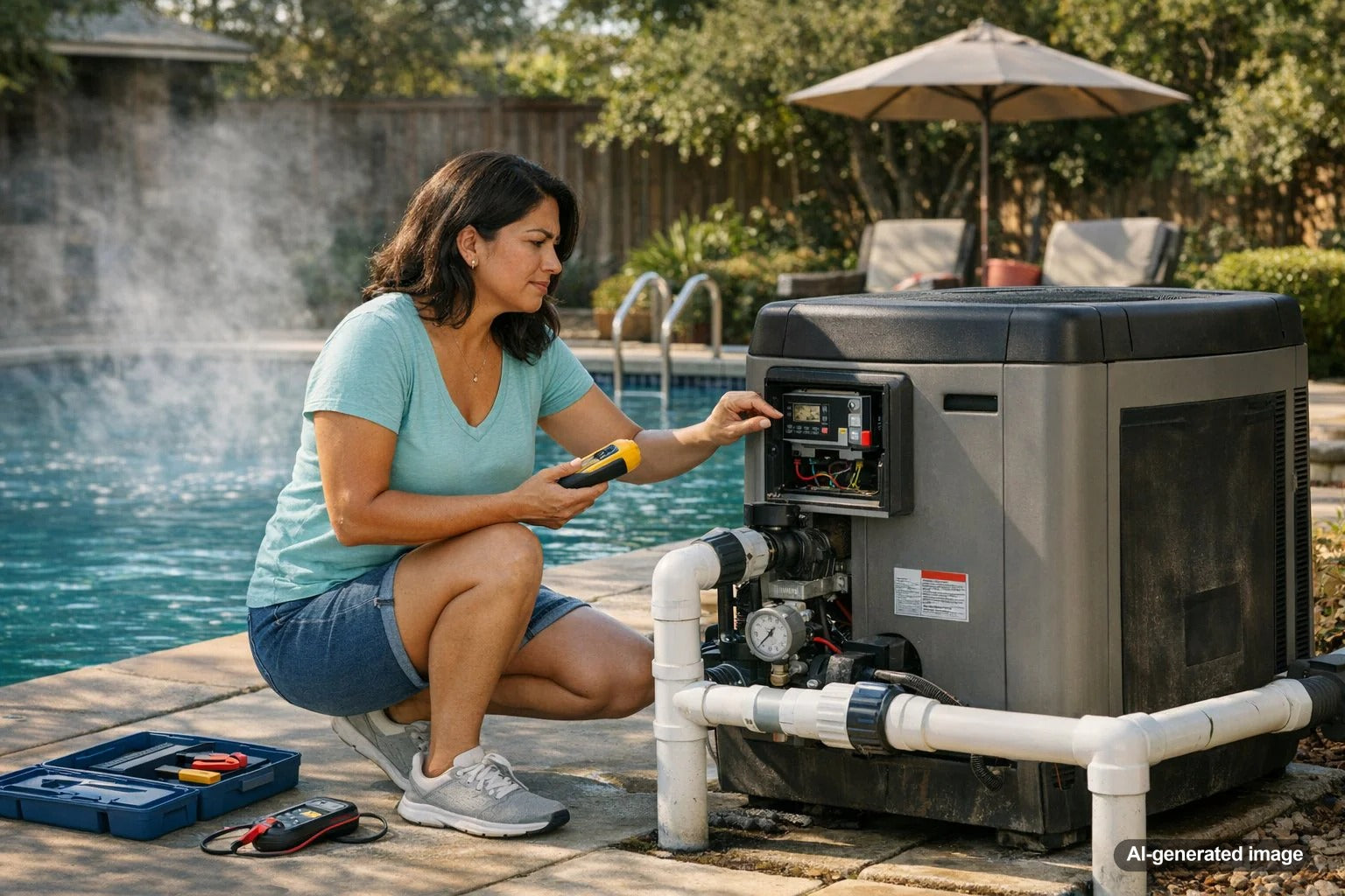 Pool heater troubleshooting guide for a swimming pool that is not heating properly