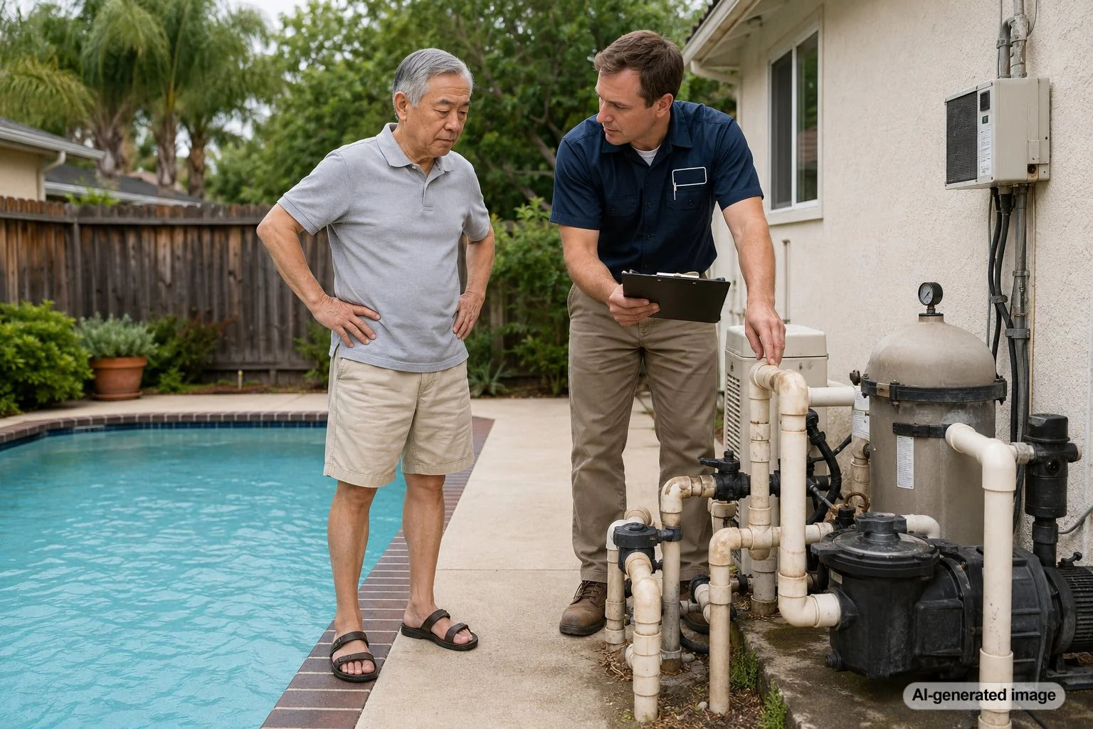 Older swimming pool plumbing and equipment that deserve extra attention during routine pool maintenance